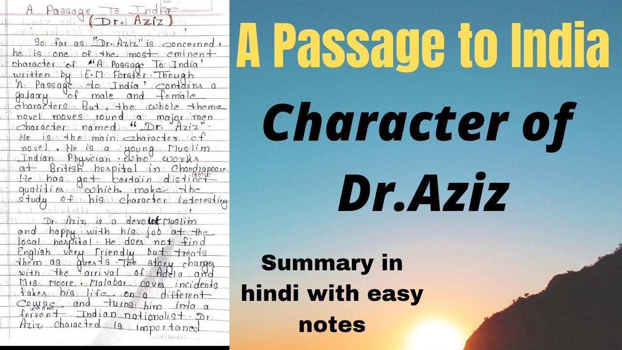 Character of Dr. Aziz | A Passage to India character | A Passage to India by em Forster character