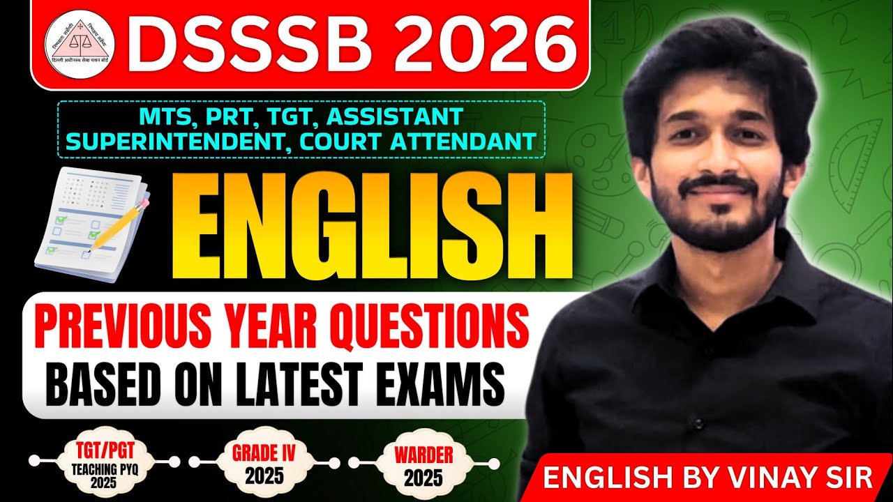 DSSSB English class 8 |DSSSB Latest Previous year |Court Attendant Dsssb MTS/JJA/ AS| #dsssb