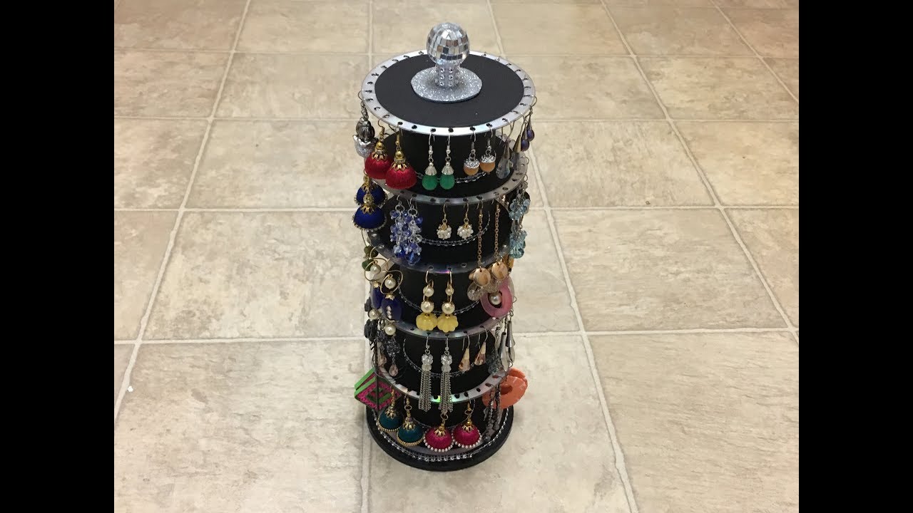 DIY Rotating Earring Holder, (Check out my Updated Video  https://youtu.be/0Ap2oKvVnus)