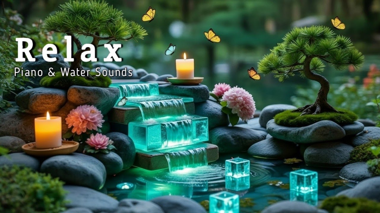 Relaxing Piano Music and Water Flowing Sounds | Deep Relaxation and Stress Relief 