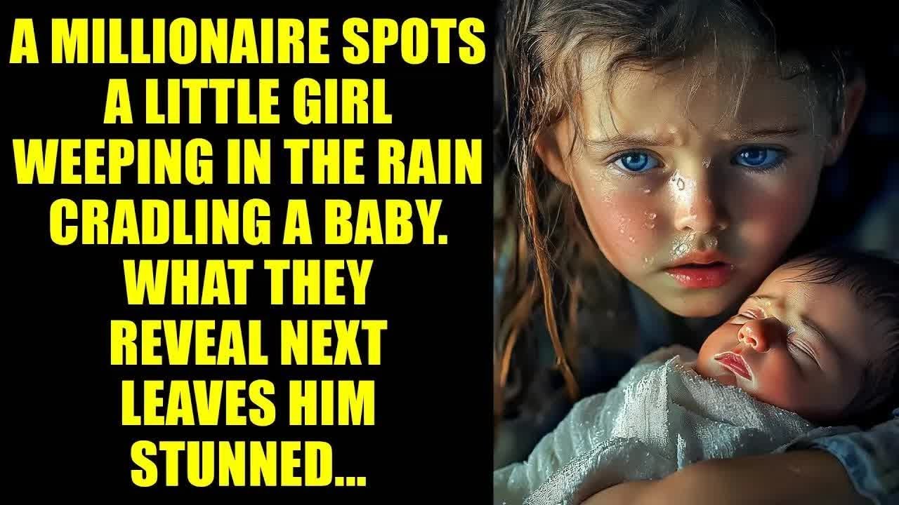 A Millionaire Spots a Girl Crying in the Rain with a Baby, and Her Story Leaves Him Stunned.