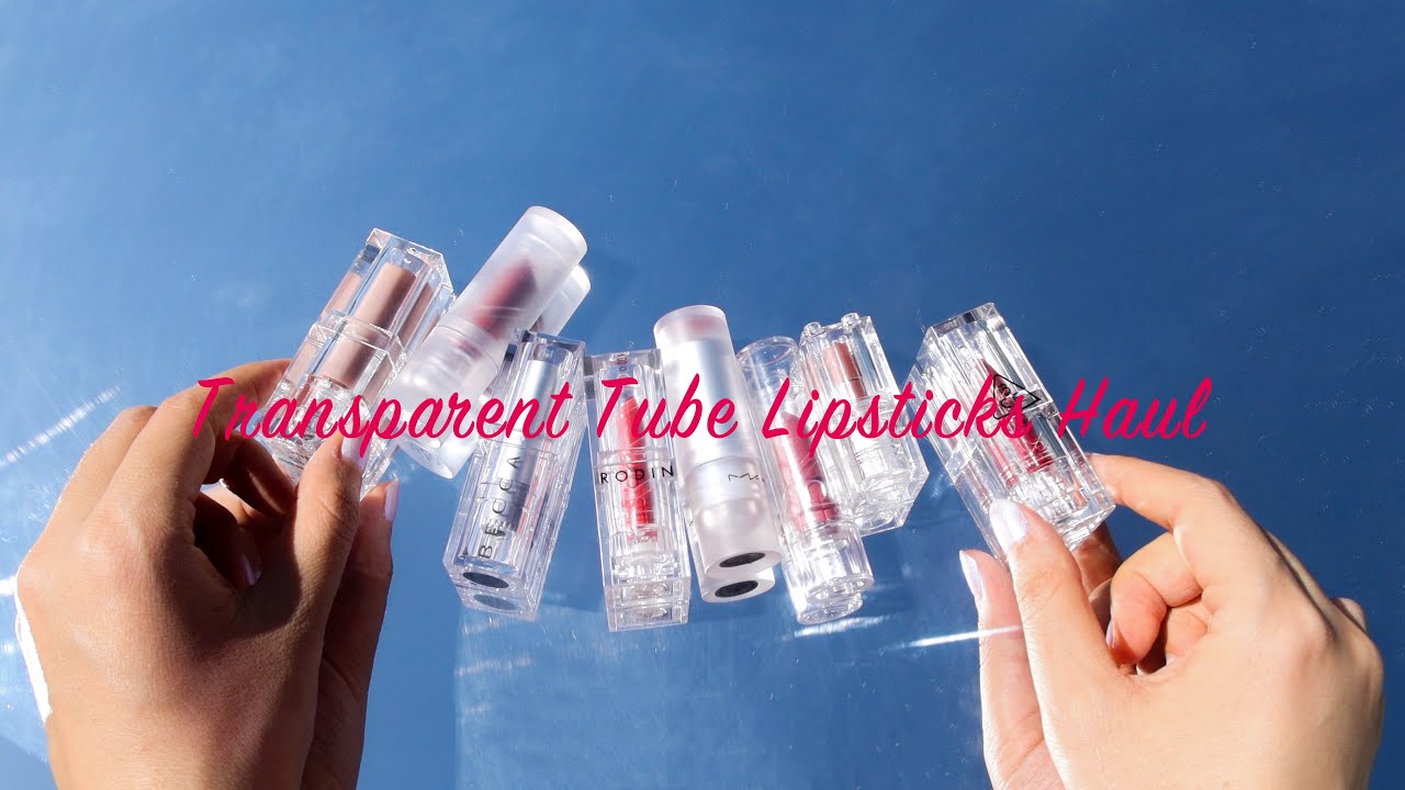 TRANSPARENT TUBE LIPSTICKS HAUL|FUJIKO, KKW BEAUTY, BECCA, RODIN OLIO RUSSO, MAC, SUNNIES FACE,3CE
