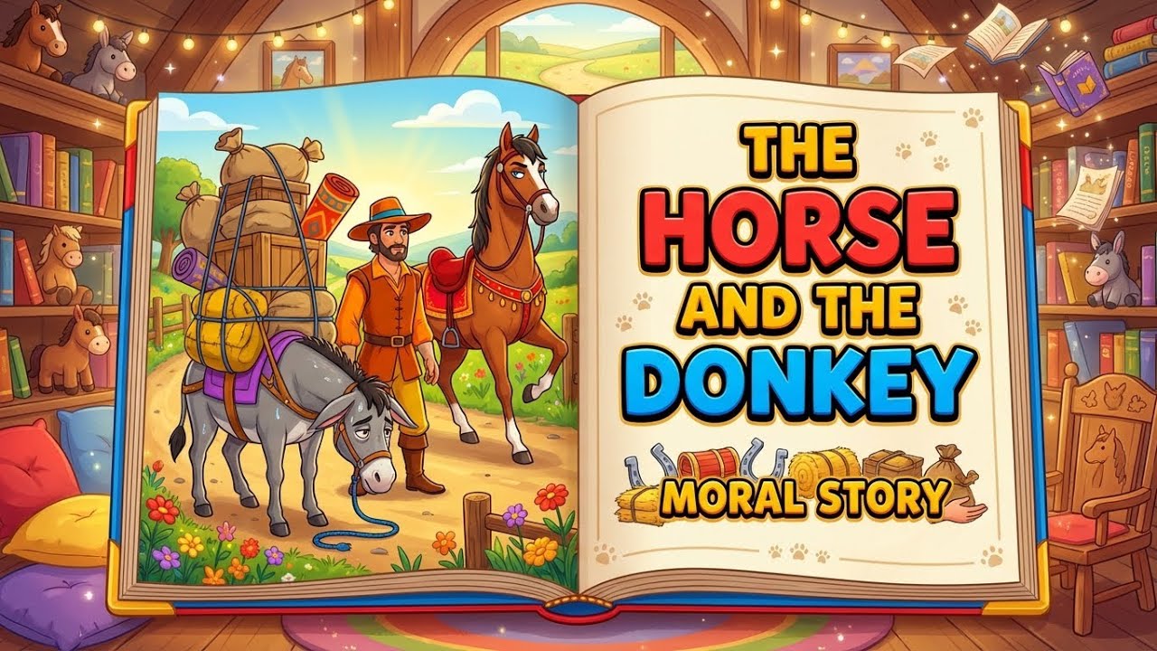 Bedtime Story for Kids | The Horse and the Donkey | Heartwarming Tale Teaching Kindness And Helping