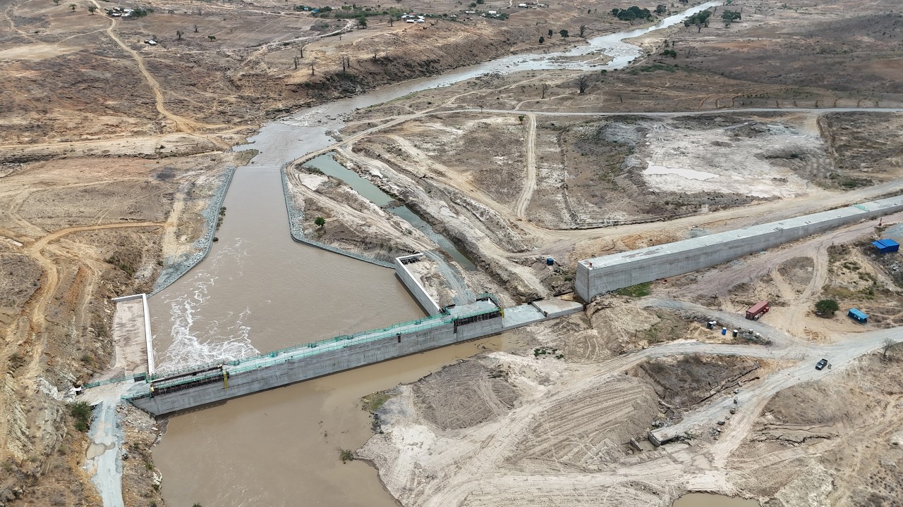 Inside Mwache Lower Check Dam. A mega project in Kenya