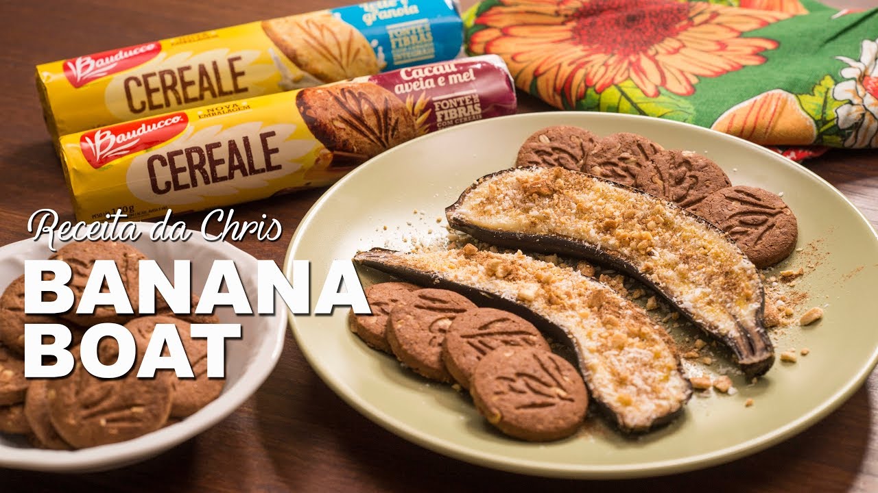 Receita leve com banana e biscoito integral