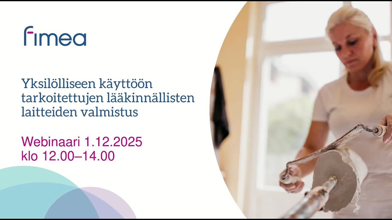 Yksilölliseen käyttöön tarkoitettujen lääkinnällisten laitteiden valmistus -webinaari 1.12.2025