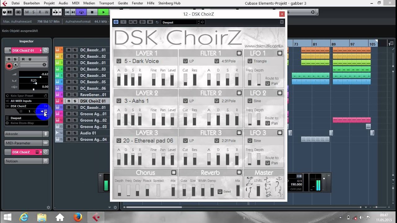 Cubase 8 Elements Inside The Project: Hardcore Techno / Gabber/ Schranz/ Thunderdome