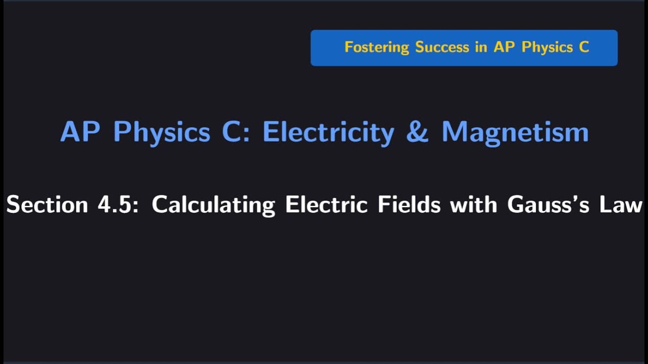 (AP Physics C E&M) Section 4.5: Calculating Electric Fields with Gauss's Law