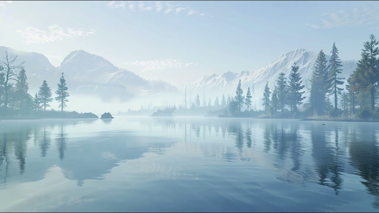 8 Hours of Soft Wind Sounds | Peaceful Mountain Lake Ambience for Sleep & Relaxation