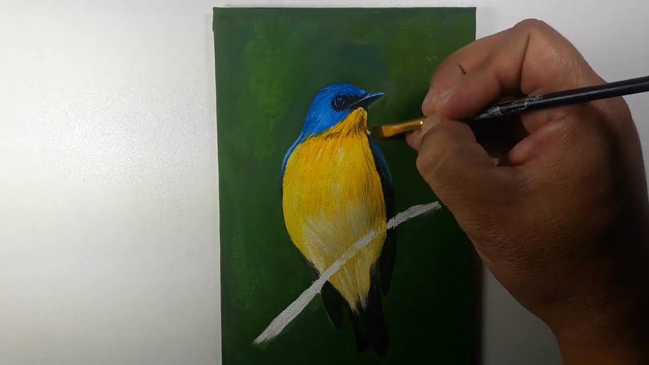 Pintar un ave con acrílicos / Pintura fácil para principiantes / pintura acrílica / Art Pop Gallery