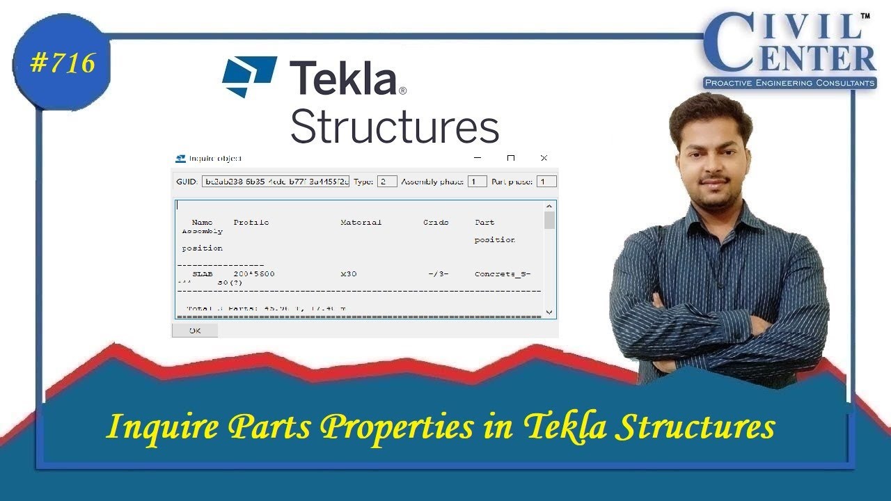 Inquire Part Properties in Tekla Structures || Tekla Structures Tutorial