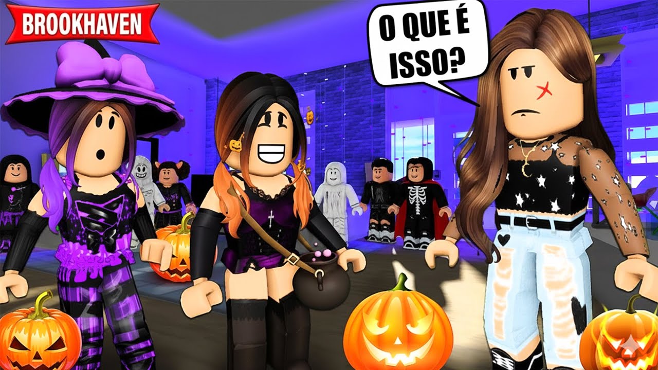 ENTRAMOS ESCONDIDAS NA FESTA DE HALLOWEEN DA nossa VIZINHA | Historinhas Brookhaven RP | Roblox