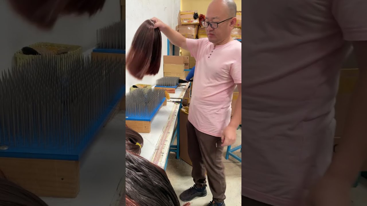 African synthetic wig making, pre-processing: color mixing. Wig making skills. Handmade. (275)