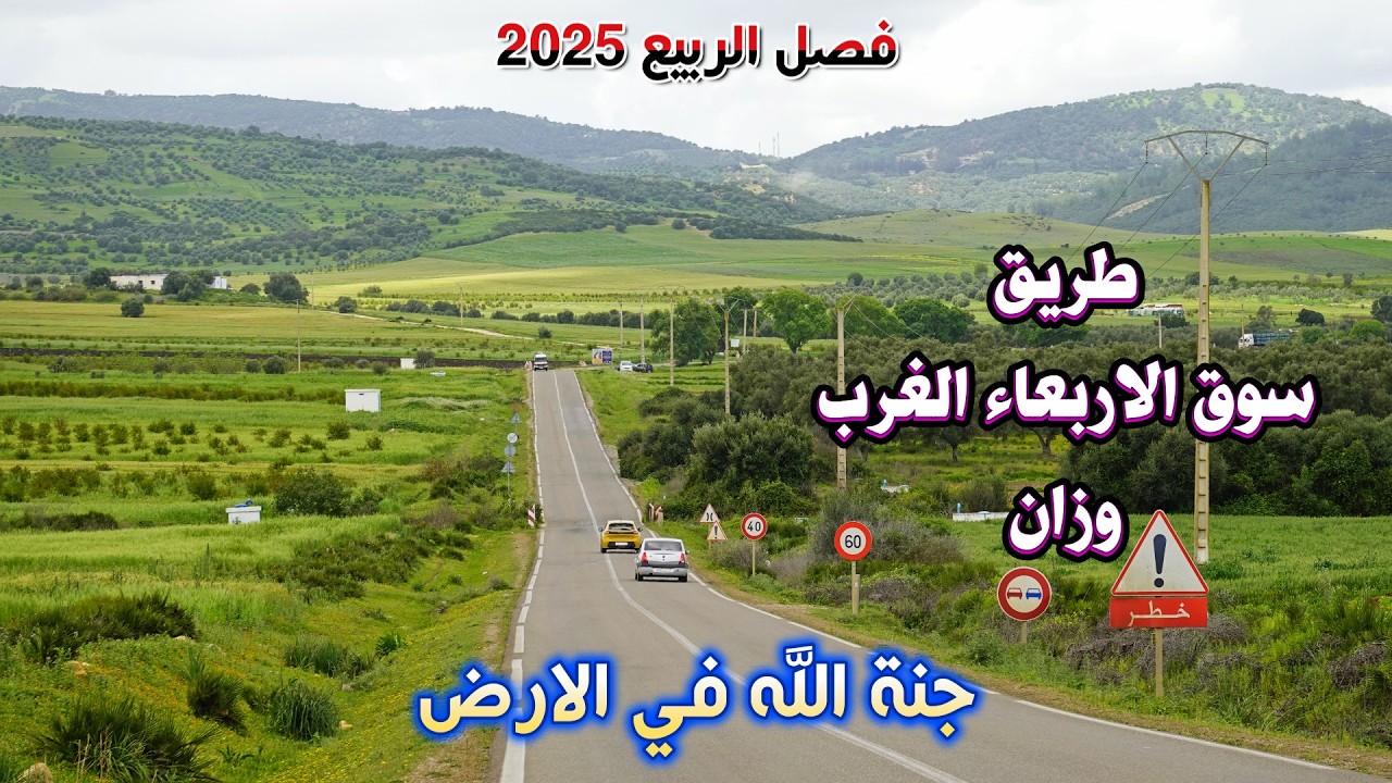 السياقة من سوق الاربعاء الغرب الى وزان في فصل الربيع سحر وجمال الطبيعة driving from larbaa to ouazan