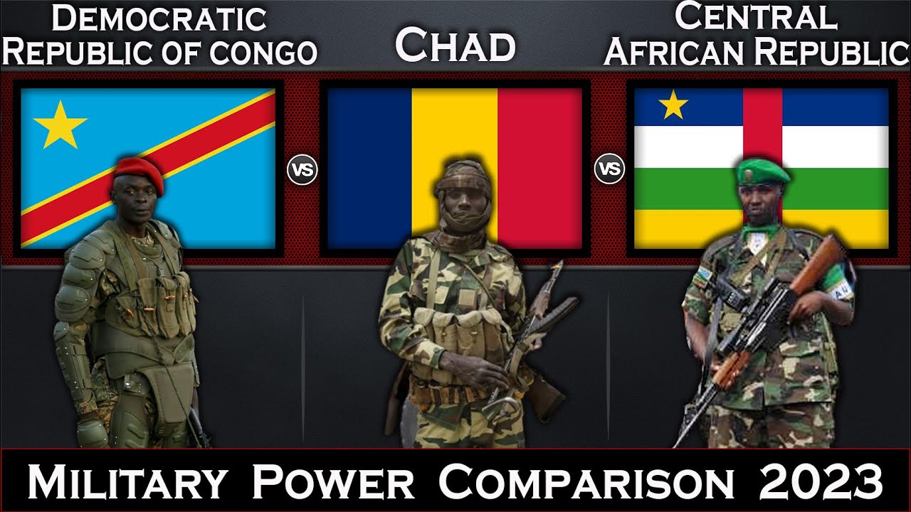 Democratic Republic of Congo vs Chad vs Central African Republic Military Power Comparison 2023