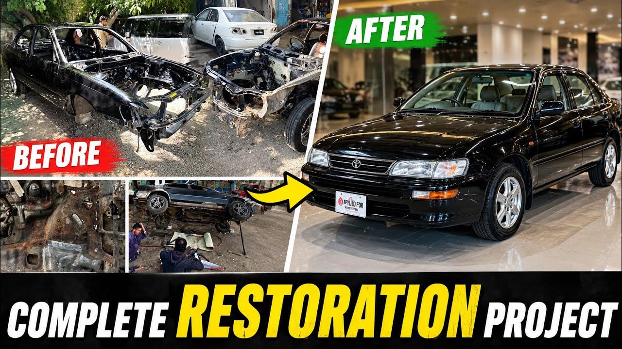 We Restored this XE Corolla 1998 Completely, EXTERIOR & INTERIOR  Rusted Body Work Project