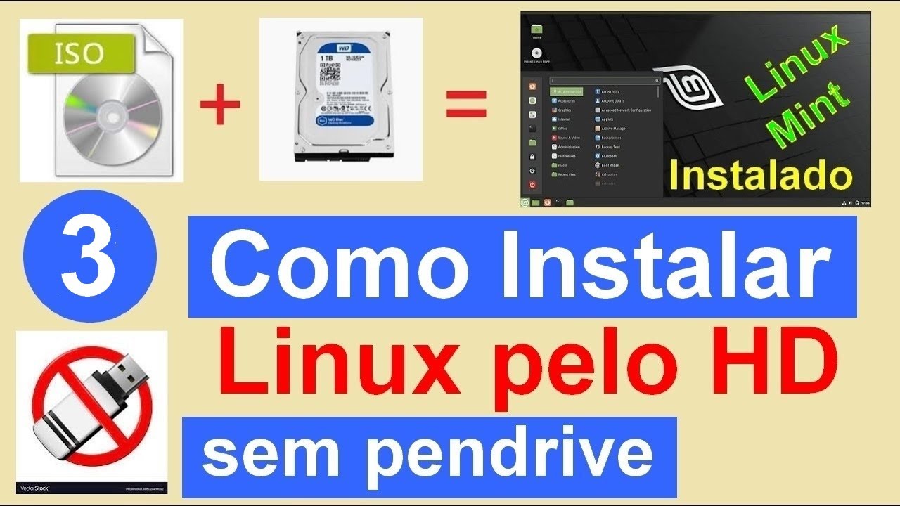 3- Instalar o Linux Mint pelo HD sem pendrive. Para PC UEFI. Neste vídeo usei o 7 Zip em vez do UUI