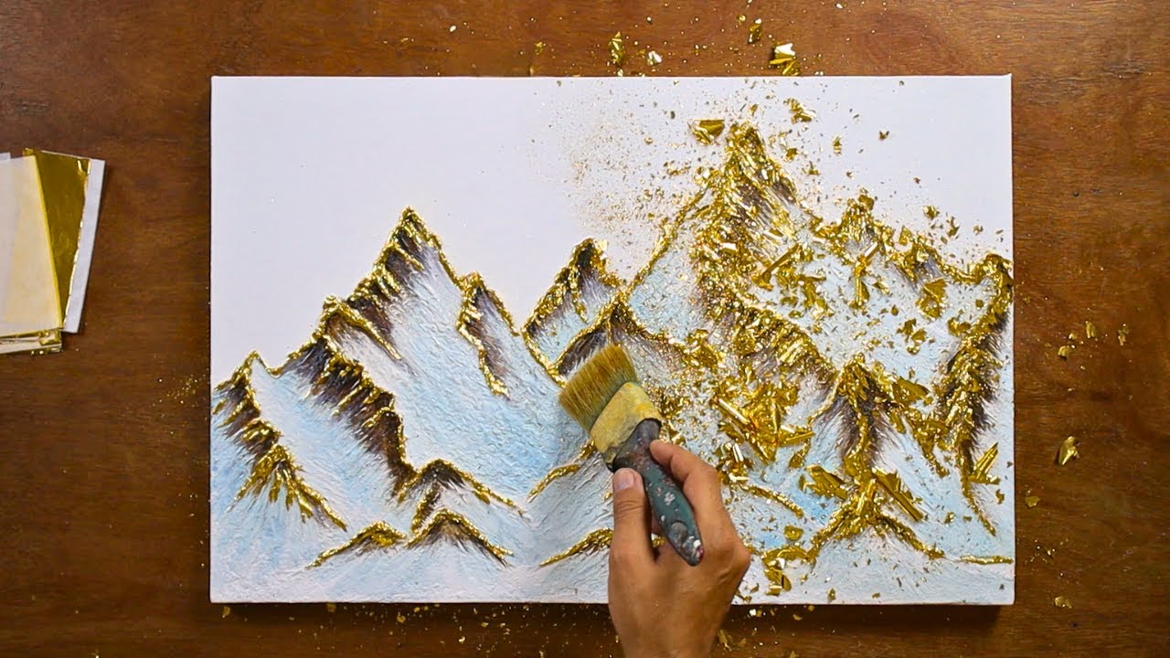 Волшебство золотых гор - как сделать 3D картину начинающим 🎨✨