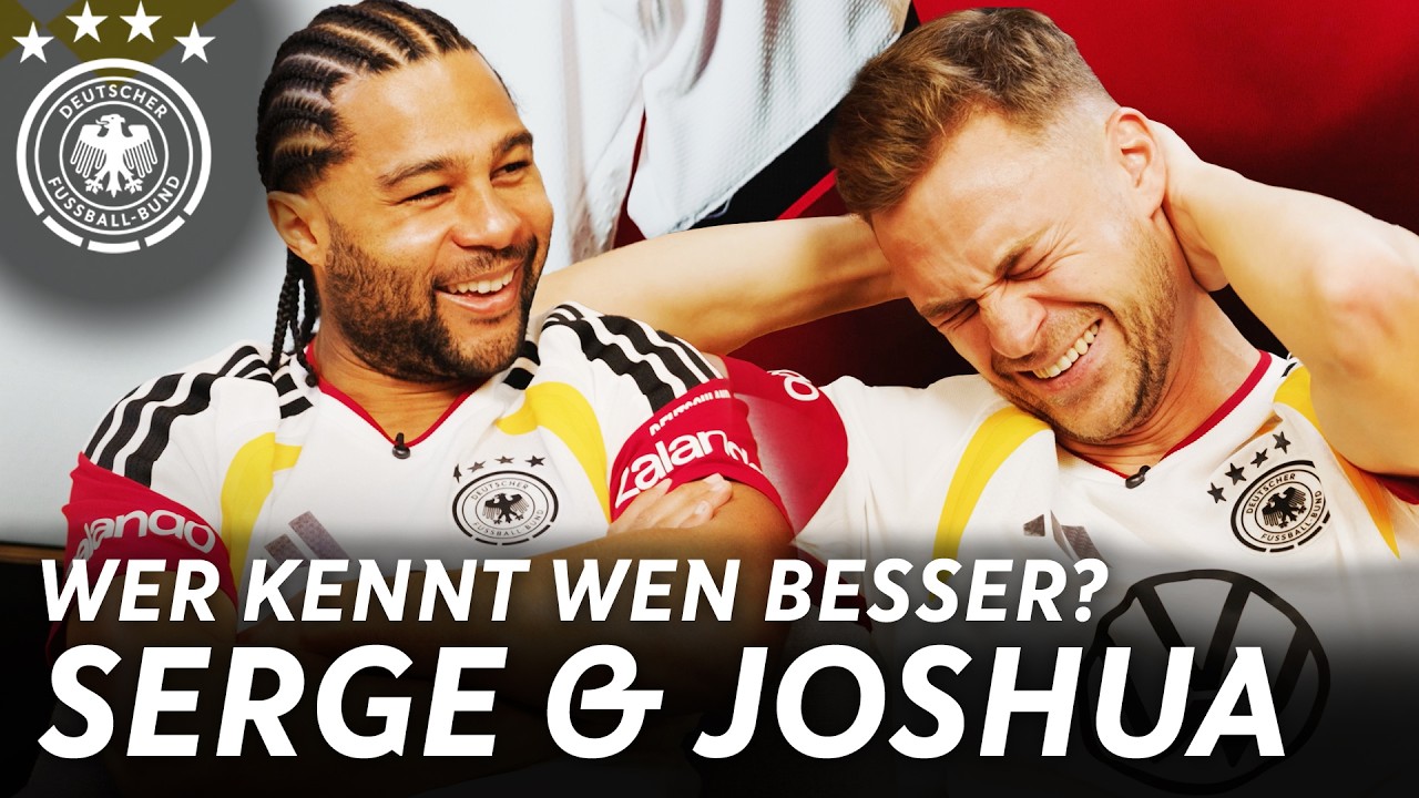 Mysteriöser Lachflash 🤣 von Joshua Kimmich & Serge Gnabry | Wer kennt wen besser?