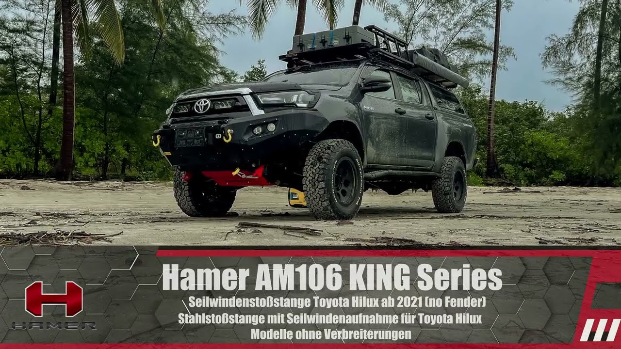 Hamer AM106 KING Series Stahlstoßstange Toyota Hilux ab 2021. Nur für Fahrzeuge ohne Verbreiterungen
