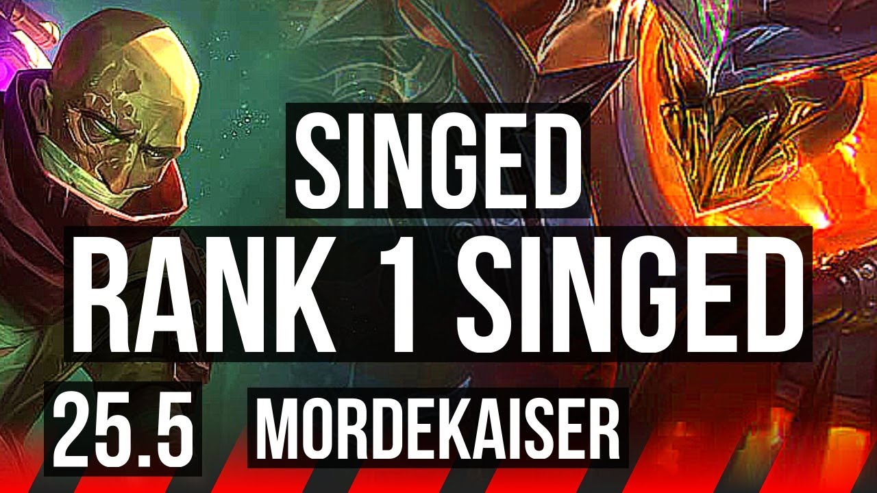 SINGED vs MORDEKAISER (TOP) | Rank 1 Singed, 2200+ games, 4/1/6 | EUW Grandmaster | 25.5
