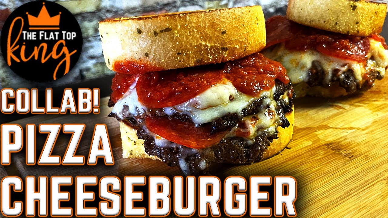 COLLAB WITH FLAT TOP KING! PIZZA CHEESEBURGER ON PIT BOSS SIERRA GRIDDLE! PLUS SILVER PLAY BUTTON!