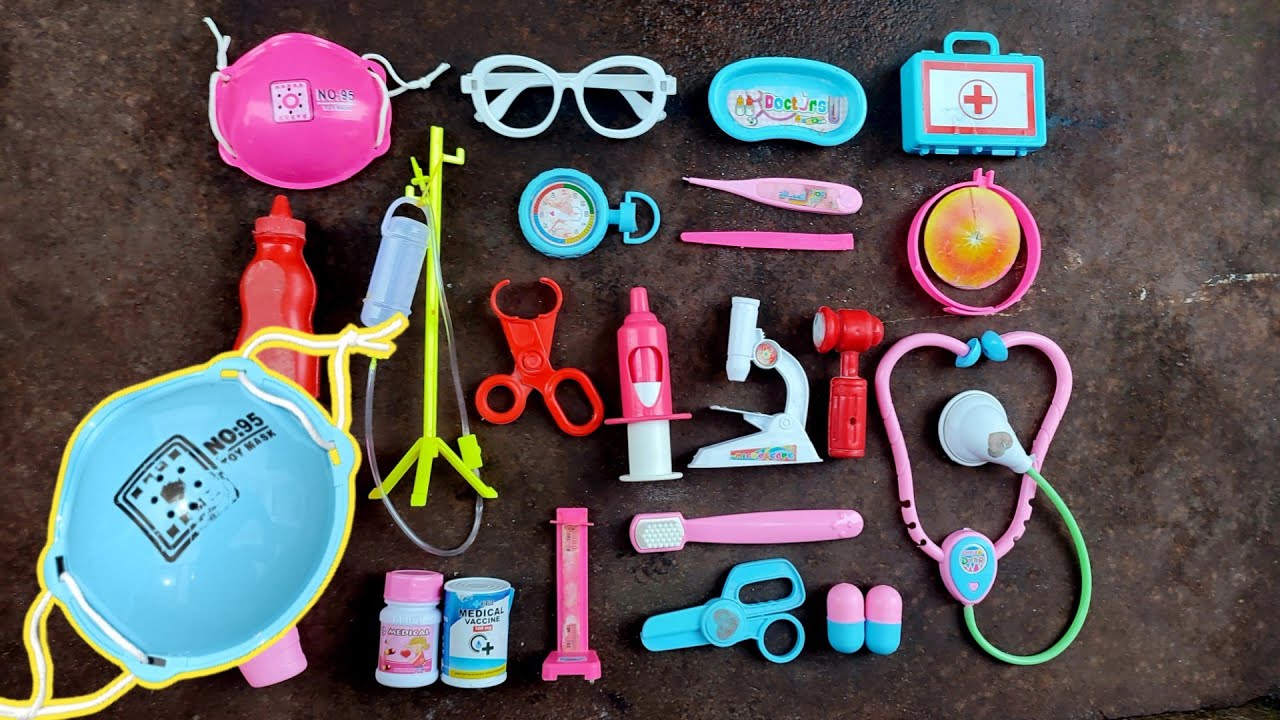 Hunting Masker, Vaksin virus, Jarum Suntik, Mikroskop, Obat kapsul, Gunting, Termometer, Stetoskop