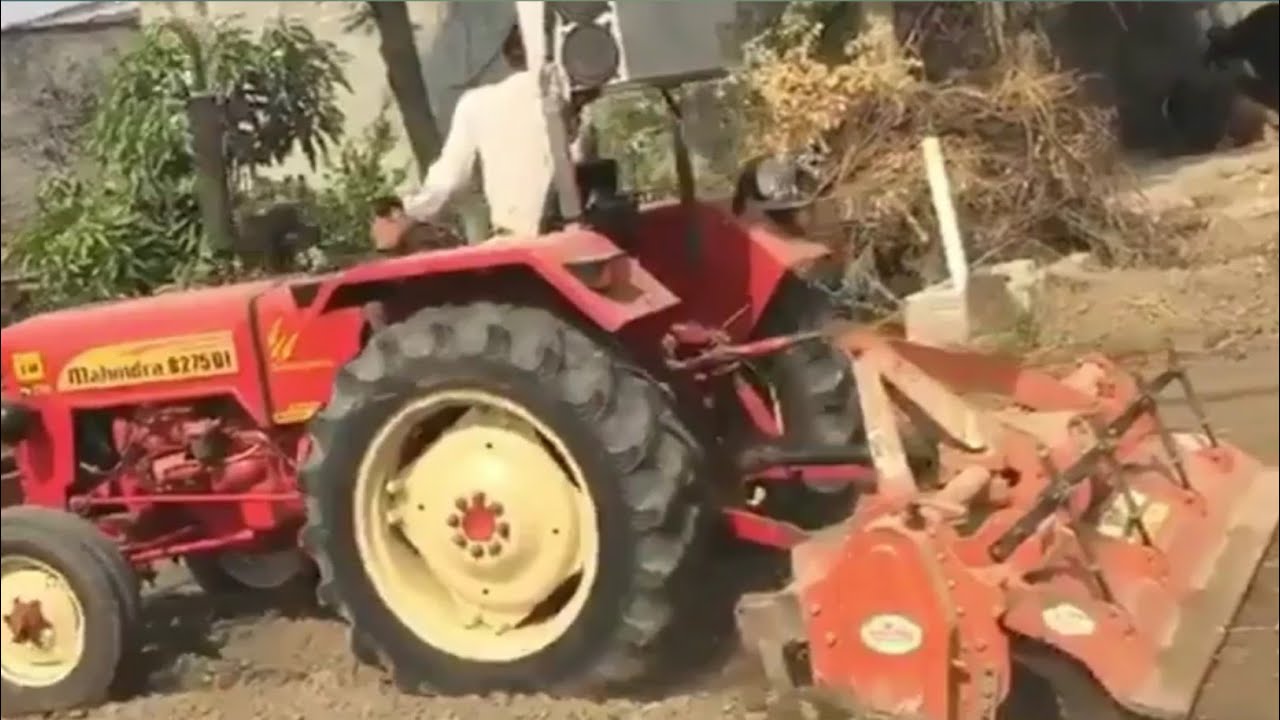 Mahindra B 275 DI with 8 feet rotavator full levers down