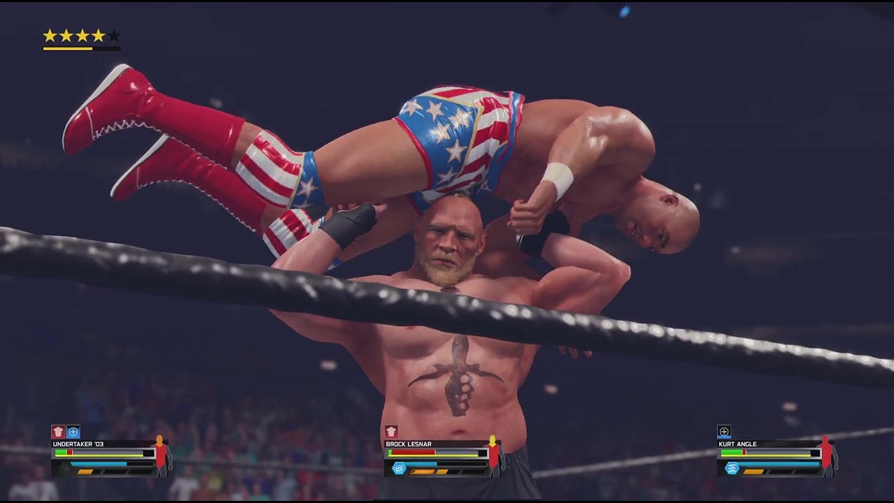 WWE BROCK LESNAR VS KURT ANGLE VS THE UNDERTAKER || WWF WORL HEAVYWEIGHT CHAMPIONSHIP