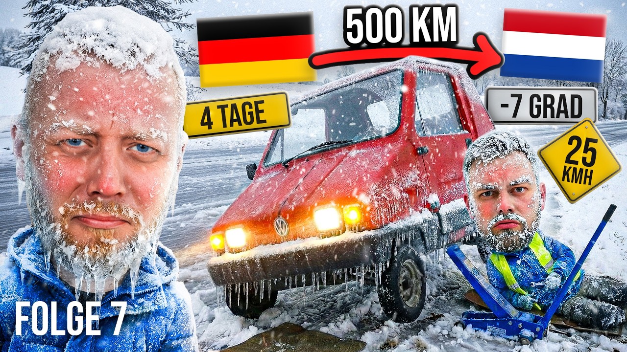 -7 grad und kleinstes Auto der Welt bringt uns an unsere Grenzen!