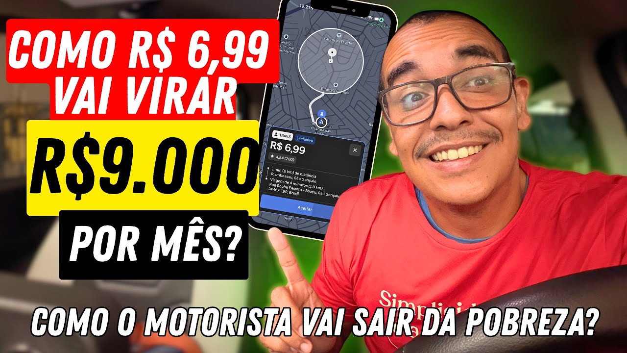 ✅Como 6,99R$ vai virar R$9.000R$ por mês? Uber, 99pop, investimento 