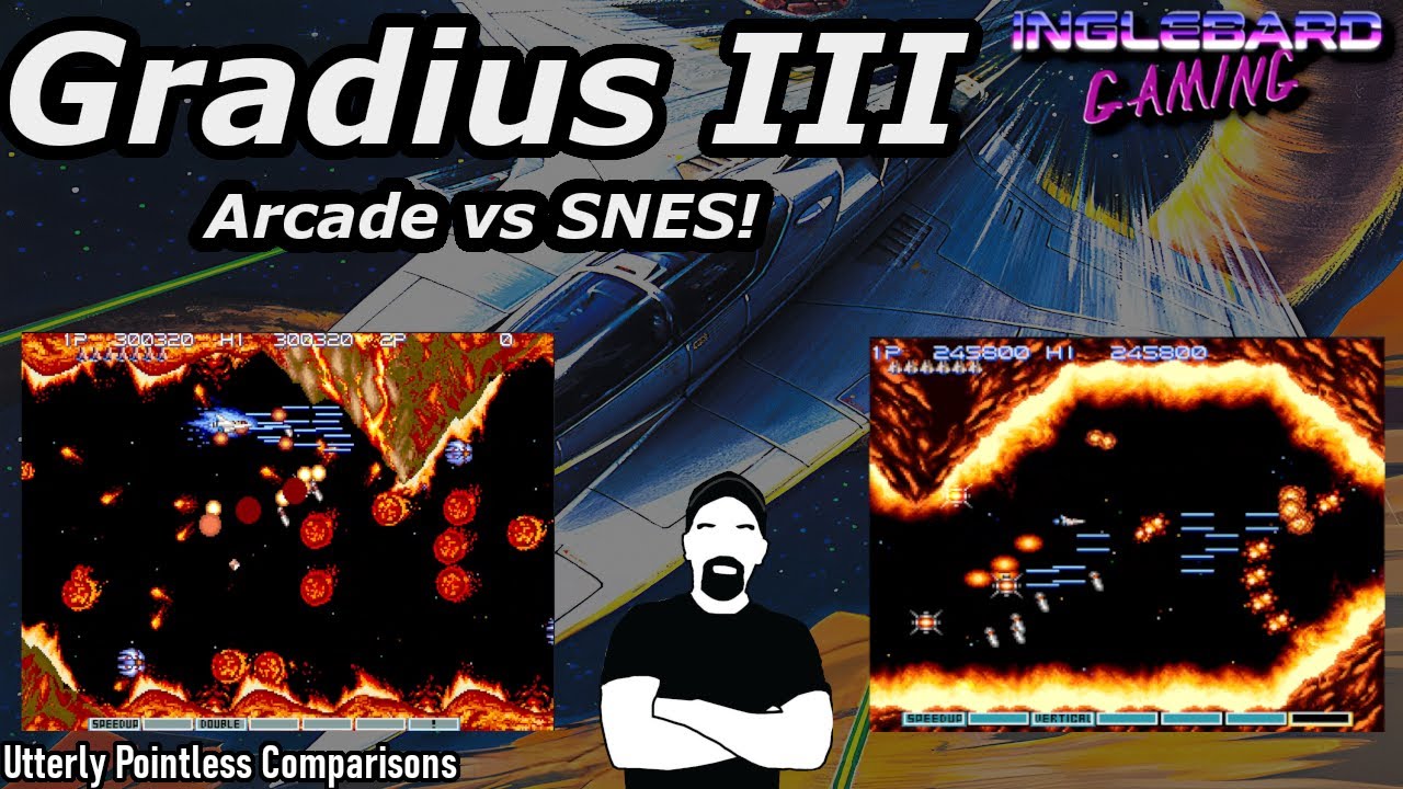 Gradius III Arcade vs SNES | complete | longplay | commentary