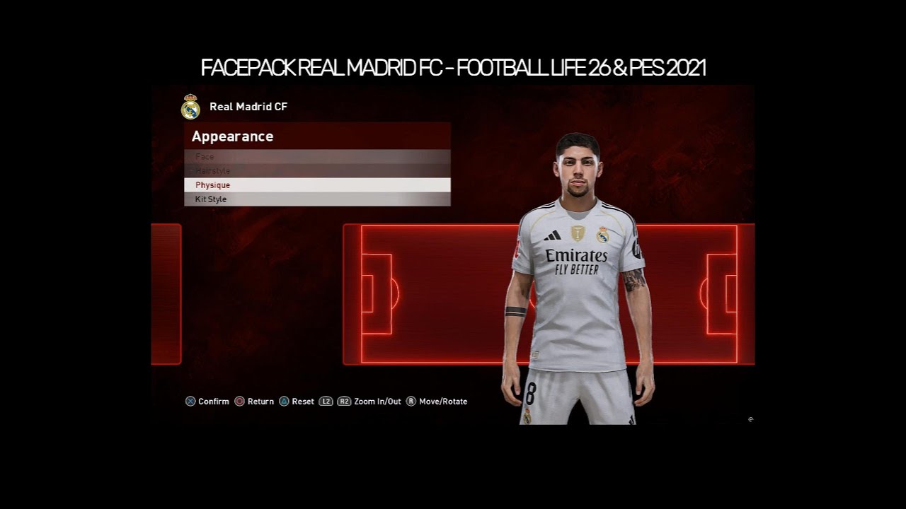 Real Madrid 2025-26 Squad Facepack - PES 2021 & Football Life 2026