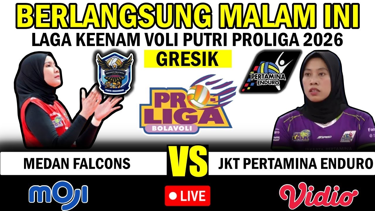 🟠 LIVE TV NASIONAL | JKT Pertamina Enduro vs Medan Falcons | Proliga 2026 | Megawati Hangestri