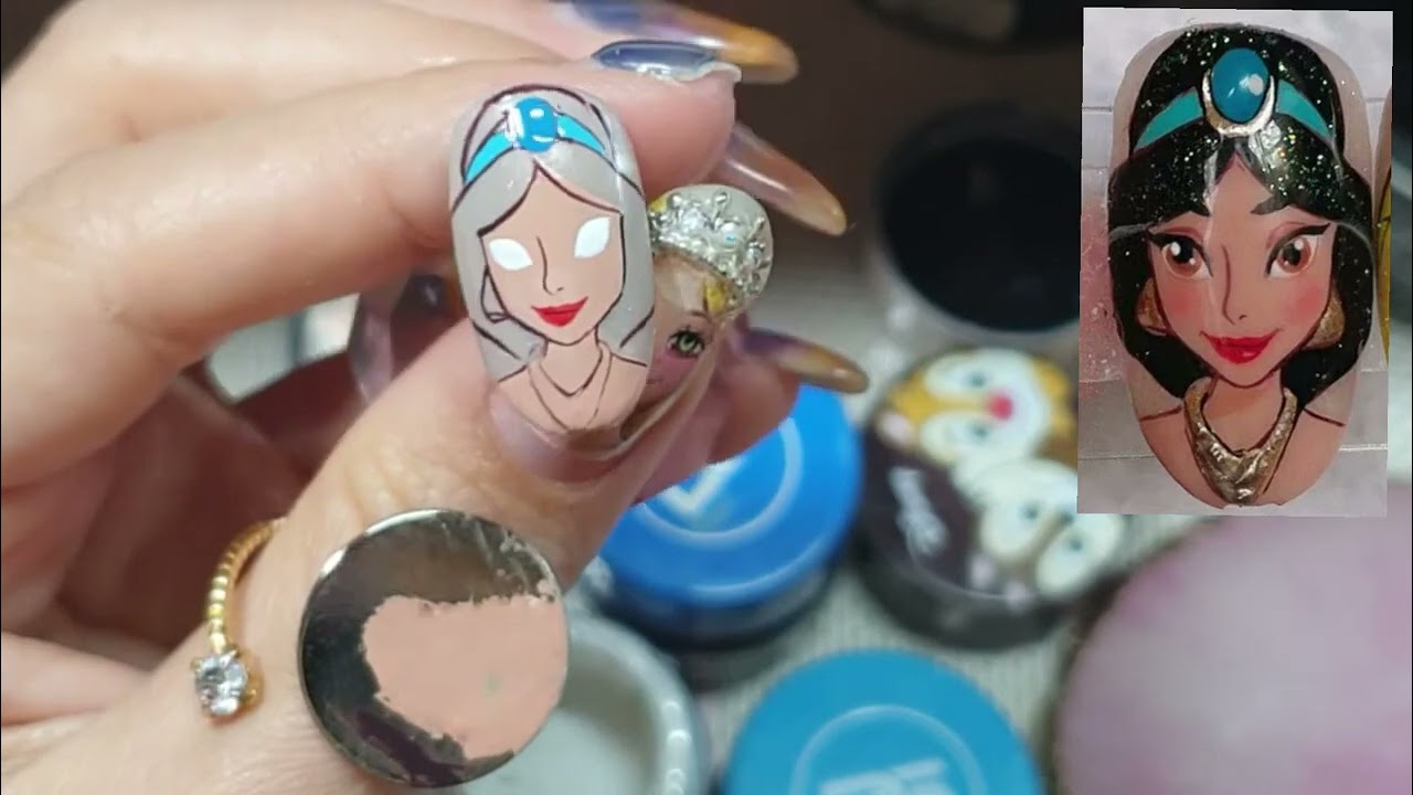 Vẽ hoạt hình nail | vẽ nail Hàn Quốc | vẽ nail công chúa | vẽ nail Disney