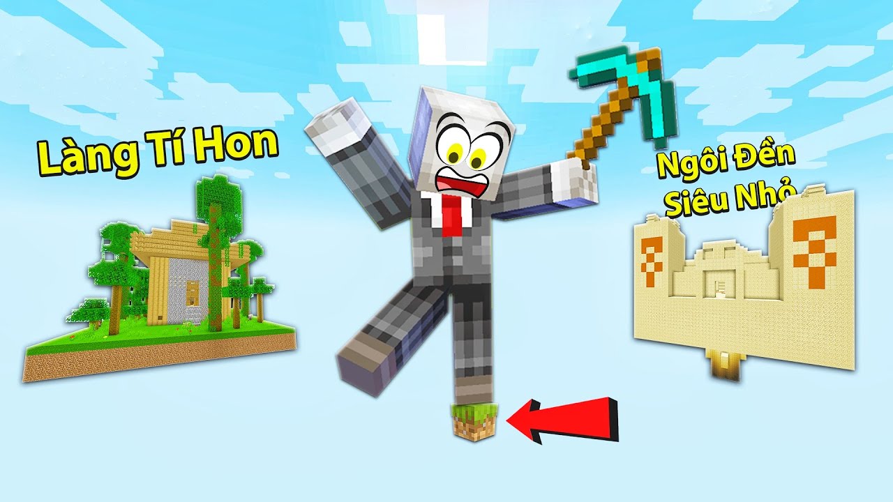 NẾU SLENDERMAN BỊ KẸT TRÊN 1 BLOCK SIÊU NHỎ VÀ KHÁM PHÁ NGÔI LÀNG KIM CƯƠNG TRONG MINECRAFT