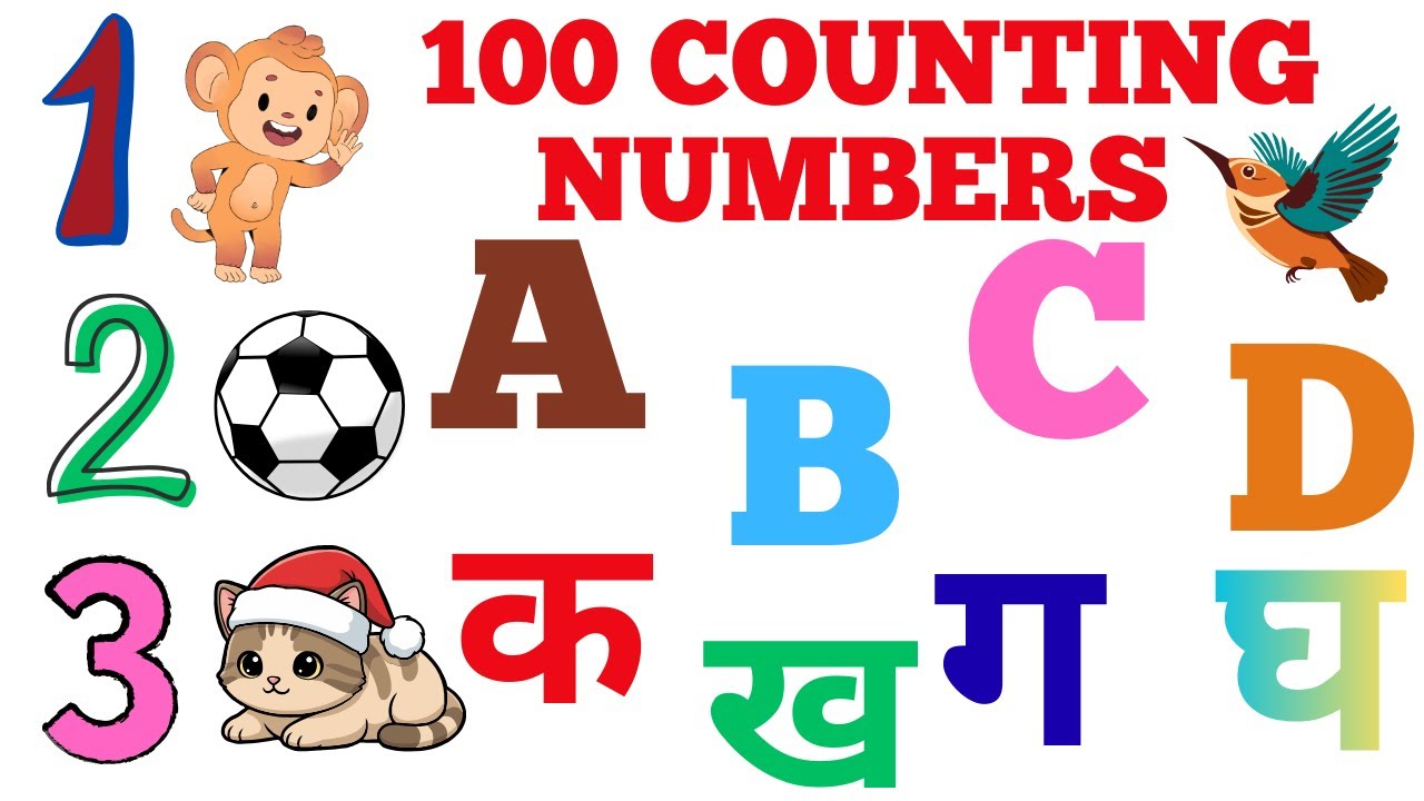 123 ABCD Ka Kha Ga | Hindi & English Learning for Kids