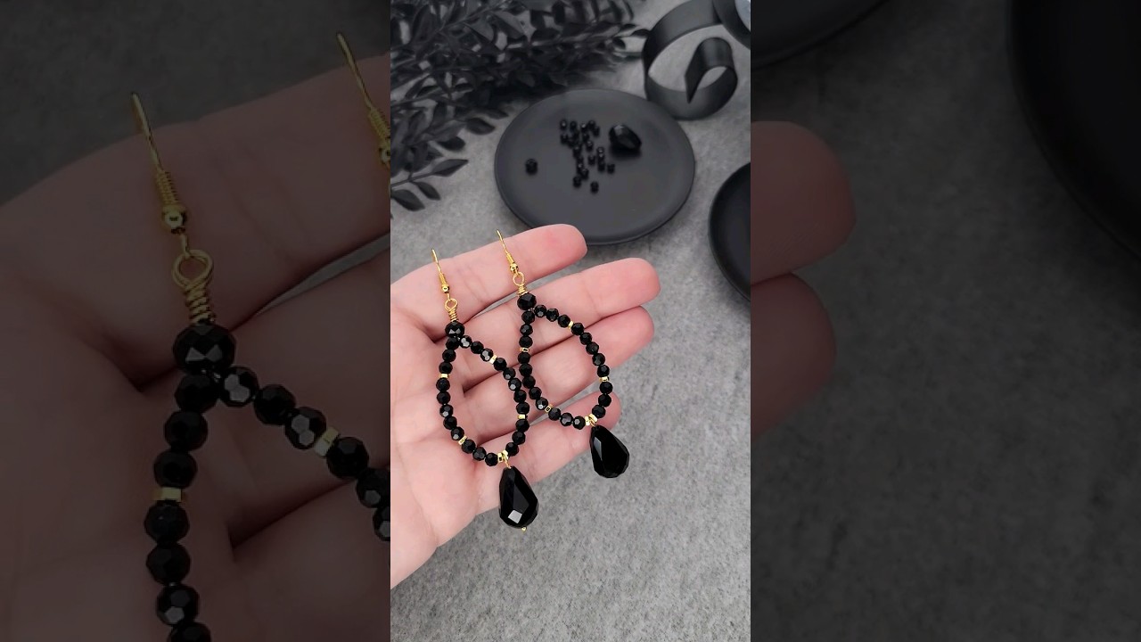 DIY Beaded Earrings - Crystal Wire Drop Earring Jewelry Design - Handmade Jewellery #jewelrymaking