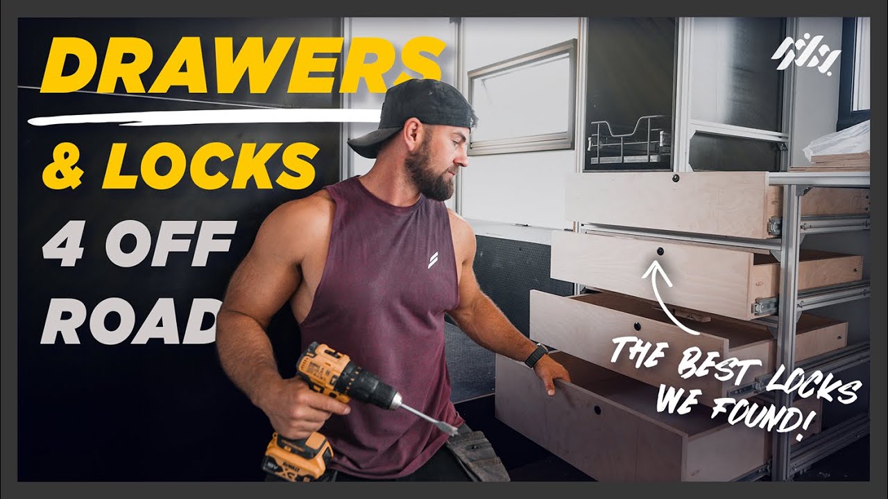DIY Camper Kitchen Drawers – Draw locks, Soft-Close, Custom Build for Offroading (Part 2)