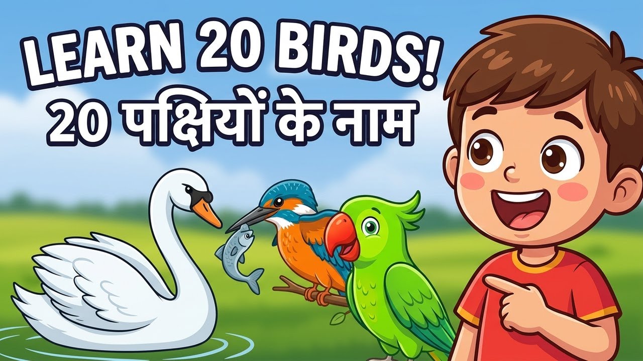 Birds Name in English and Hindi | Birds Name 20 | Pakshiyon ke Naam (चिड़ियों के नाम)