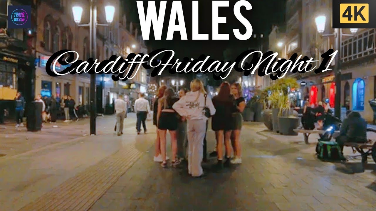 Cardiff City Center Friday Night | 4K Nightlife Walk | Exploring the Vibrant City