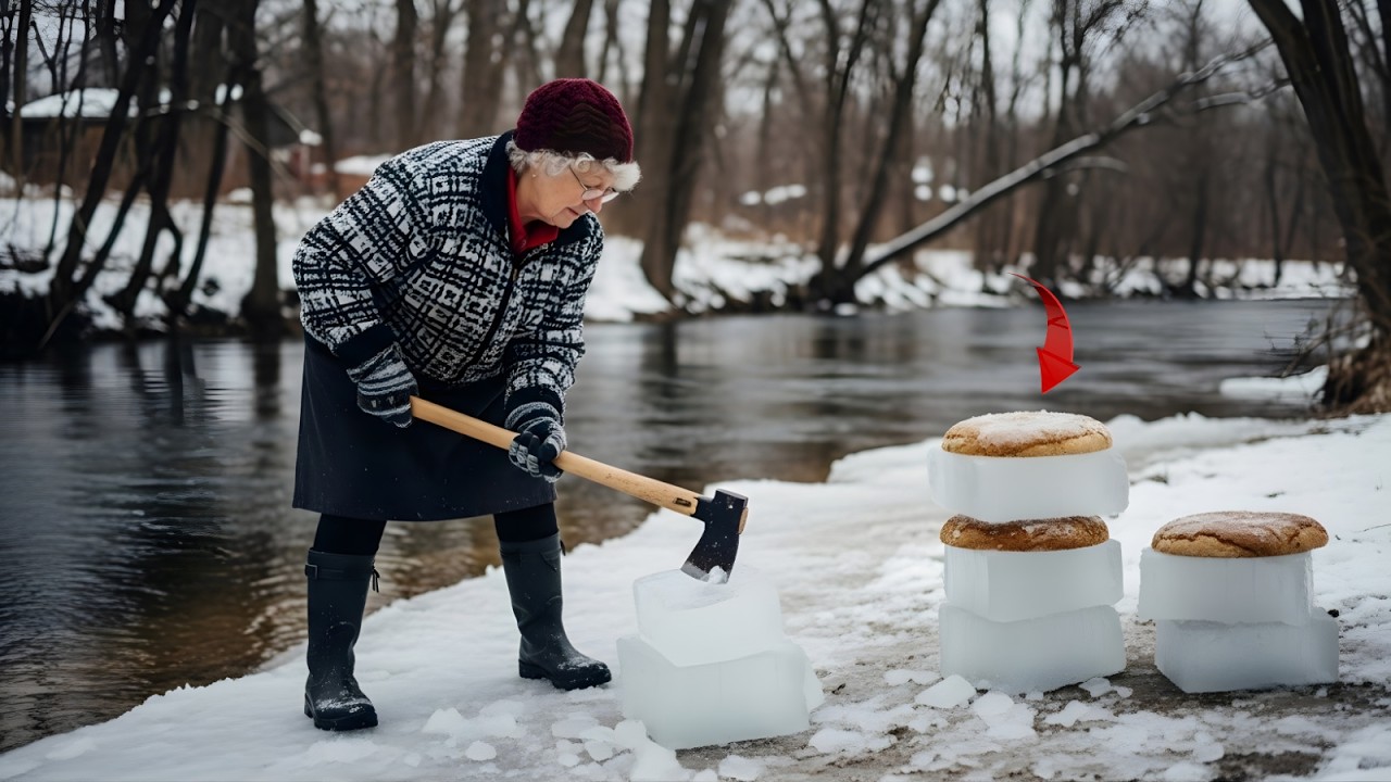 The Well Rope Snapped... She Cut Creek Ice Into Drinking Water