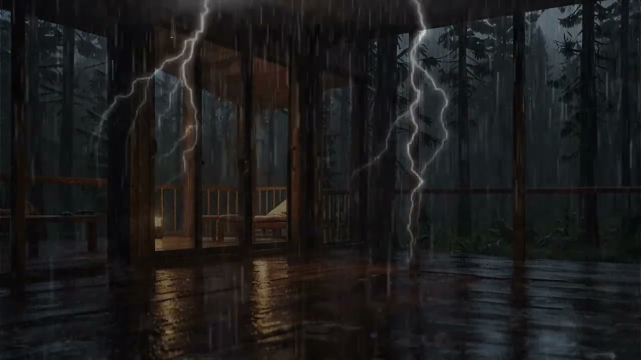 Cozy Cabin Rain Ambience for Deep Sleep | Relaxing Rain Sounds ASMR