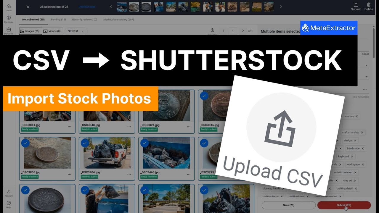How to Import a CSV in Shutterstock Contributor (Bulk Stock Photo Submission) | MetaExtractor