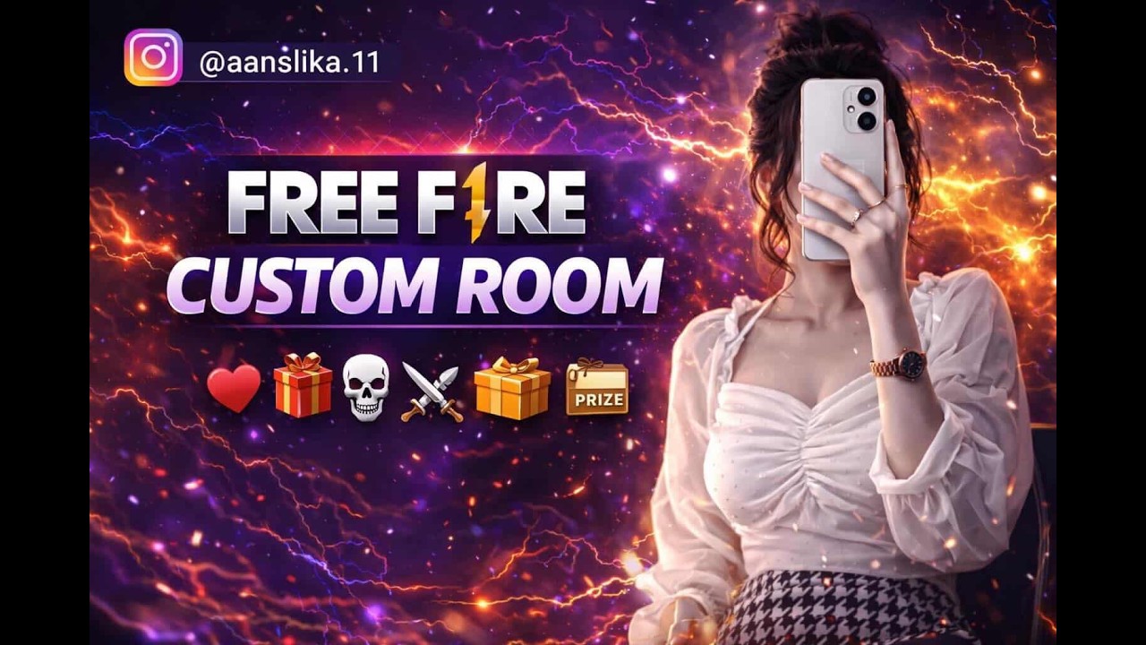 FREE FIRE LIVE GIVEAWAY CUSTOM ROOM 😍! FF LIVE REDEEM CODE GIVEAWAY WITH CUTE GIRL! CUTE ANSI GAMING