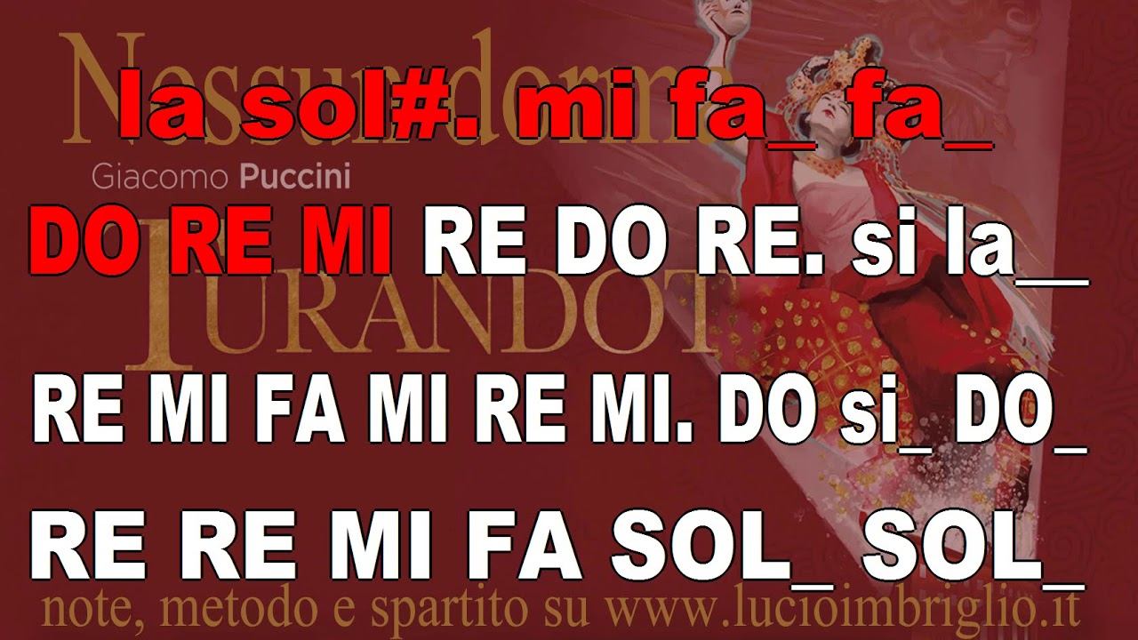 Nessun dorma Turandot - karaoke notazionale
