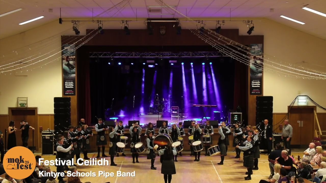 Kintyre Schools Pipe Band at Mull of Kintyre Music Festival 2025 Ceilidh Night