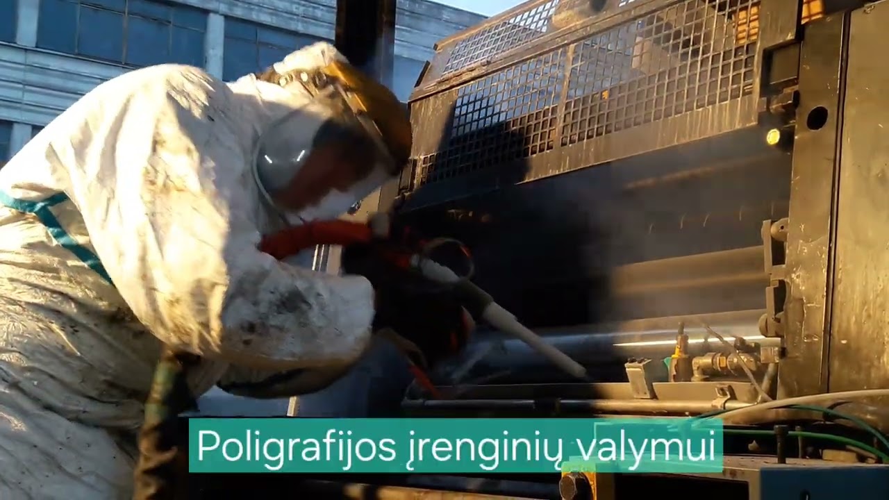 #dryice Valymas ledu; Pramoninės įrangos valymas sausu ledu; Pelėsio valymas; Klijų, dažų valymas