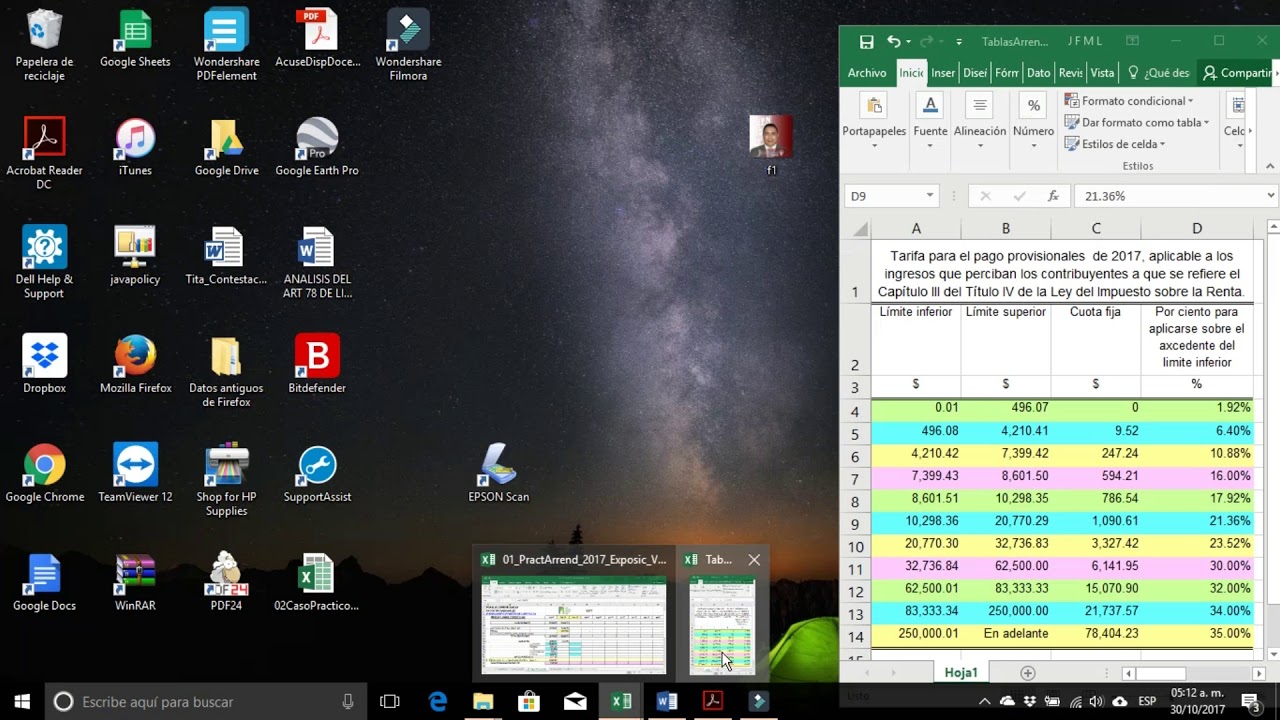 Pagos provisionales arrendamiento y Declaración anual personas físicas