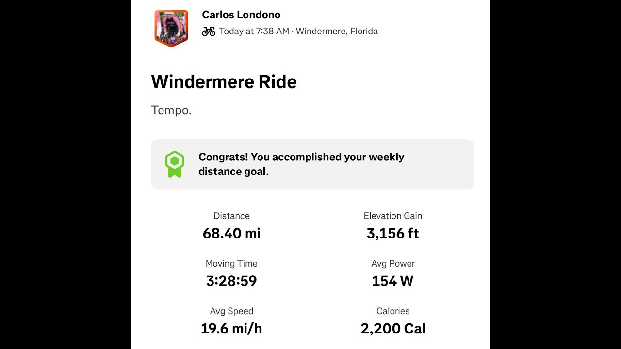 🚴‍♂️ Windermere to Clermont Tempo Ride | Winter Pace Training ❄️